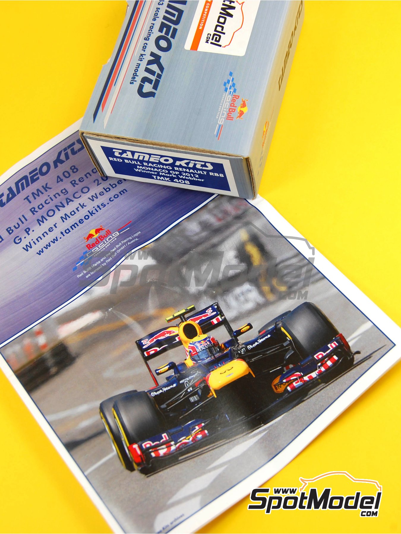 RB Racing Renault RB8 - Monaco Formula 1 Grand Prix 2012. Car scale model  kit in 1/43 scale manufactured by Tameo Kits (ref. TMK408)